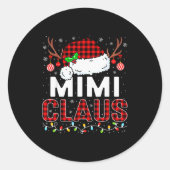 Christmas Lights Mimi Claus Family Matching Xmas P Ronde Sticker (Voorkant)
