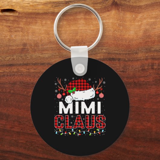 Christmas Lights Mimi Claus Family Matching Xmas P Sleutelhanger (Voorkant)