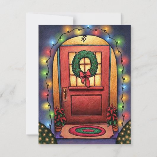 CHRISTMAS LIGHTS OPEN HOUSE PARTY INVITATION KAART (Voorkant)