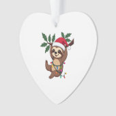 Christmas Lights Sloth Wearing Xmas Hat - Sloth Lo (devant)