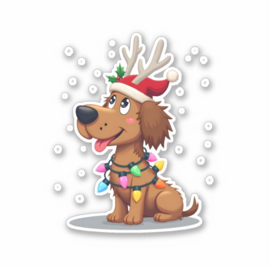 Christmas Lights Soft Coated Wheaten Terrier Dog T Sticker (Voorkant)
