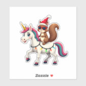 Christmas Lights Squirrel Riding Unicorn T-Shirt ( Sticker (Vel)