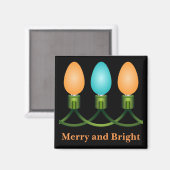 Christmas Lights Trio Orange and Blue Magnet (Recto/Verso)