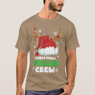 Christmas Lights Vegan Crew Vegetarian Reindeer Sa T-shirt