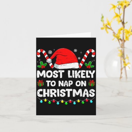 Christmas Likely Nap On Christmas Family Xmas Paja Kaart (Gele Bloem)