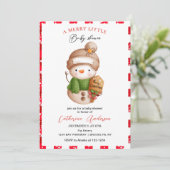 Christmas Little Snowman Baby shower Invitation (Debout devant)