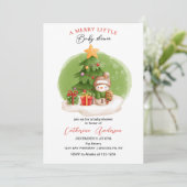 Christmas Little Snowman Baby shower Invitation (Debout devant)