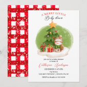 Christmas Little Snowman Baby shower Invitation (Devant / Derrière)