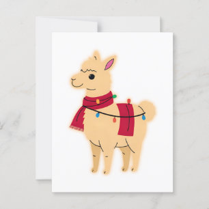 Christmas Llama Lights - Grappig Vakantie Dierenve Briefkaart