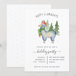 Christmas Llama uitnodiging voor een feestdag