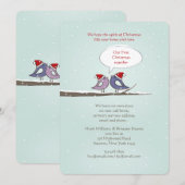 Christmas Lobirds Carte de vacances/Nouvelle adres (Devant / Derrière)