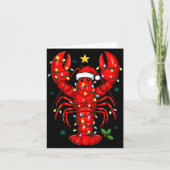 Christmas Lobster With Santa Hat Funny Holiday Kaart (Voorkant)