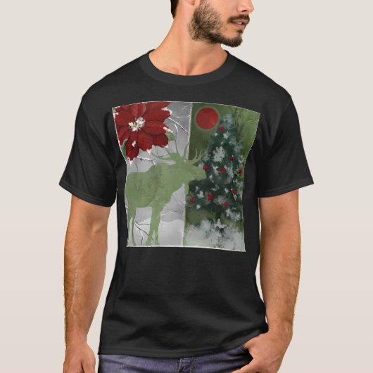 Christmas Lodge Moose T-shirt (Voorkant)