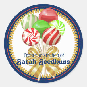 Christmas lollipops snoep snoepgoed boog ronde sticker