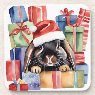Christmas Lop Bunny Rabbit Bier Onderzetter