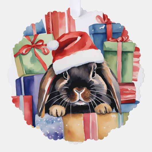 Christmas Lop Bunny Rabbit Ornament Kaart (Voorkant)