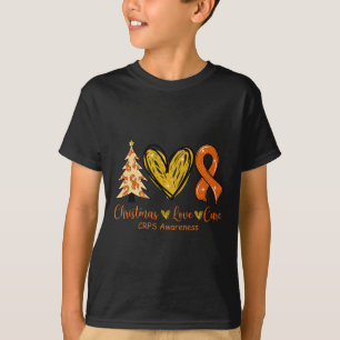 Christmas Love Cure Oranje Ribbon Crps Awareness X T-shirt