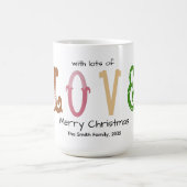 Christmas Love Modern Typography Personalized Mug Koffiemok (Center)