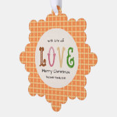 Christmas Love Modern Typography Personalized  Ornament Kaart (Links)
