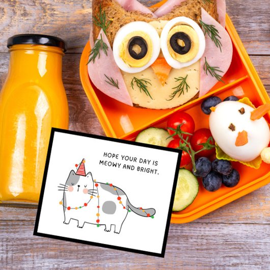 Christmas Lunchbox Notes for Kids Holiday Cats