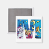 CHRISTMAS M LETTER/INSPIRED SANTA MONOGRAM MAGNEET (Voorkant / Achterkant)