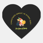 Christmas Magic in Every Gift Hart Sticker (Voorkant)