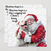Christmas Magic is een hond kwispelende staart en  Kaart (Voorkant / Achterkant)