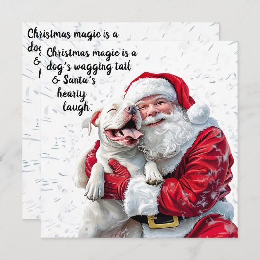 Christmas Magic is een hond kwispelende staart en  Kaart (Voorkant / Achterkant)