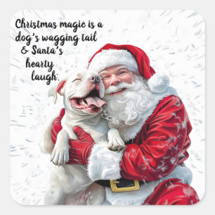 Christmas Magic is een hond kwispelende staart en Vierkante Sticker