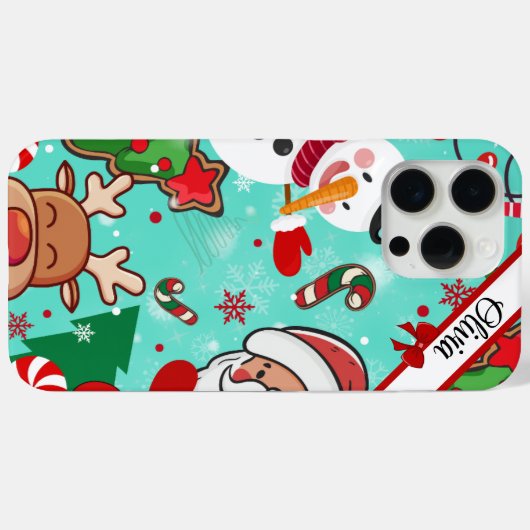 Christmas Magic | Santa, Reindeer & Snowflakes Case-Mate iPhone Case (Achterkant (horizontaal))