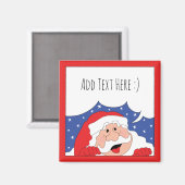 Christmas Magnet Carré Père Noël dit (Recto/Verso)