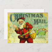 Christmas Mail Santa Claus  Gift Kaart Art (Voorkant / Achterkant)