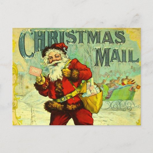 Christmas Mail Santa Claus  Gift Kaart Art (Voorkant)