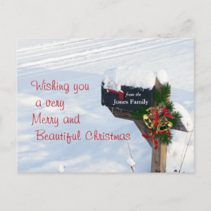 Christmas Mailbox Briefkaart- aanpassen Feestdagenkaart