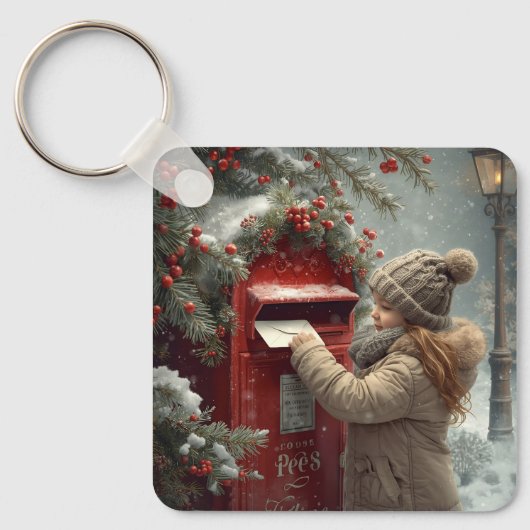 Christmas mailbox cute festive winter accessory sleutelhanger (Voorkant)
