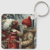 Christmas mailbox cute festive winter accessory sleutelhanger (Achterkant)