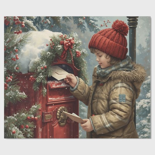 Christmas mailbox festive winter gift cadeaupapier (Vlak)