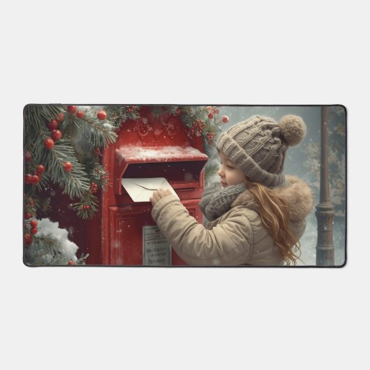 Christmas mailbox festive winter workspace bureaumat (Voorkant)