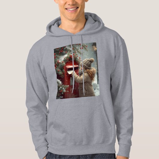 Christmas mailbox hoodie cozy warm festive wear (Voorkant)