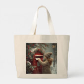 Christmas mailbox tote bag festive holiday shopper (Dos)