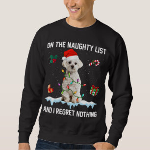 Christmas Maltese hond ondeugende lijst en ik betr Trui