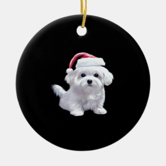 Christmas Maltese - Perfect For Animal Lovers Clas Keramisch Ornament (Voorkant)