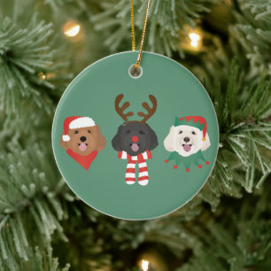 Christmas Maltipoo Honden Keramisch Ornament