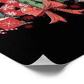 Christmas Mama Coquette Bow Mama Claus Christmas T Poster (Hoek)