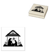 Christmas Manger Nativity Rubberstempel (Gestempeld)