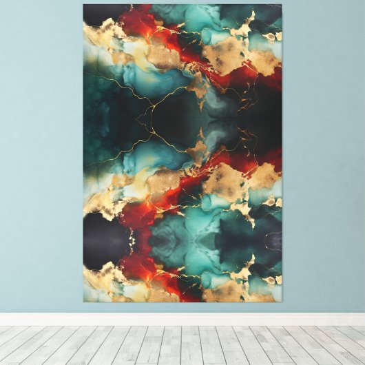 Christmas Marble Glow Premium Wrapped Canvas (Insitu (Houten vloer))