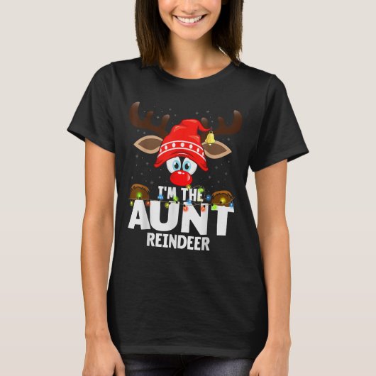Christmas Matching I'm The Aunt Reindeer T-shirt (Voorkant)