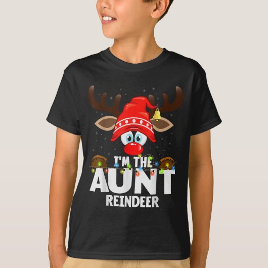 Christmas Matching I'm The Aunt Reindeer T-shirt (Voorkant)