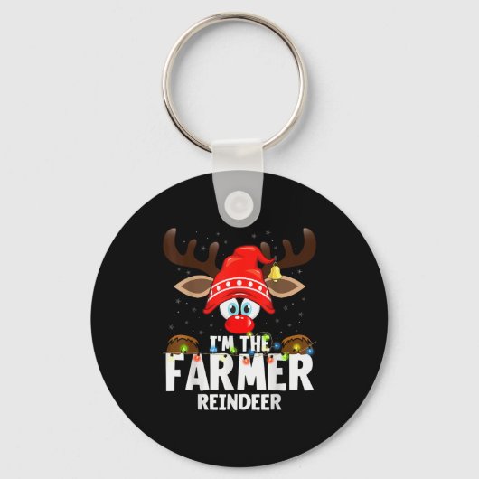 Christmas Matching I'm The Farmer Reindeer  Sleutelhanger (Voorkant)