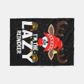 Christmas Matching I'm The Lazy Reindeer Fleece Deken (Voorkant (Horizontaal))